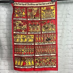 Vintage 12 Days Of Christmas Ulster Weavers Pure Irish Linen Towel New